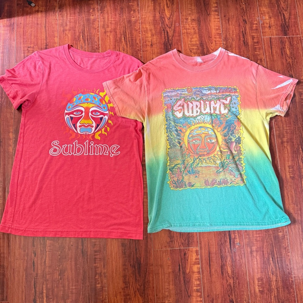 2-Sublime Sun T-Shirt Red/Orange Color Preowned Size Medium Men’s Read Info Blw!